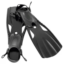 Ласты для плавания, размер 38-40, Aquaflow Sport, черные, на ремне, в сетке.