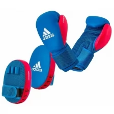 Боксерский набор Kids Boxing Kit 2 [перчатки и лапы] сине-красный (вес 8 унций)